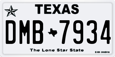 TX license plate DMB7934