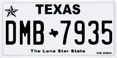 TX license plate DMB7935