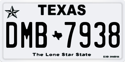 TX license plate DMB7938