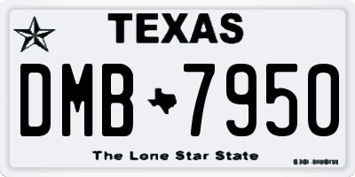 TX license plate DMB7950