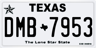TX license plate DMB7953