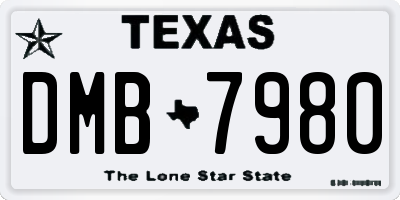 TX license plate DMB7980