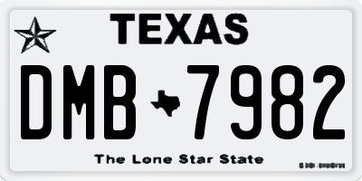 TX license plate DMB7982