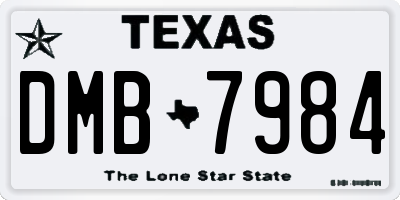 TX license plate DMB7984