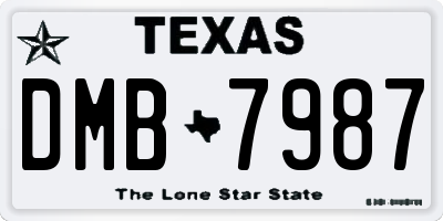TX license plate DMB7987