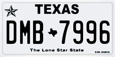 TX license plate DMB7996