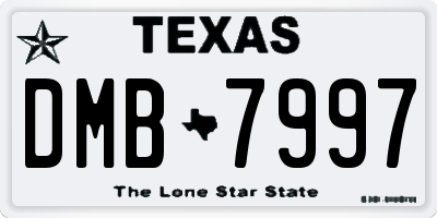 TX license plate DMB7997
