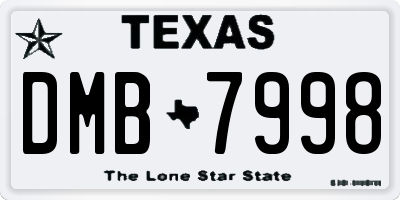 TX license plate DMB7998