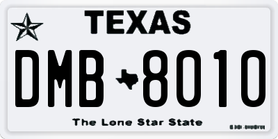TX license plate DMB8010
