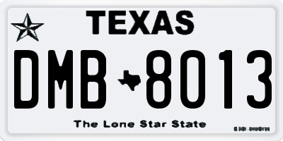 TX license plate DMB8013