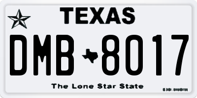 TX license plate DMB8017
