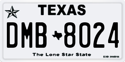 TX license plate DMB8024
