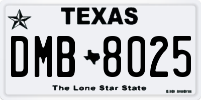 TX license plate DMB8025