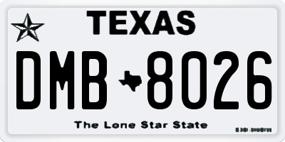 TX license plate DMB8026