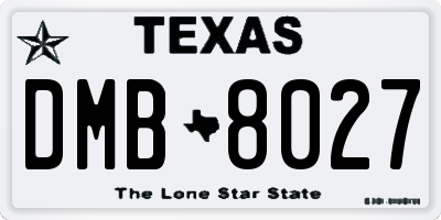TX license plate DMB8027