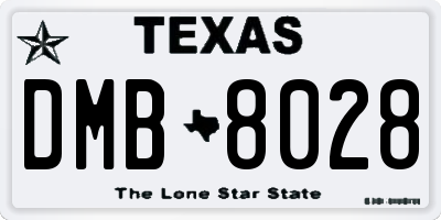TX license plate DMB8028