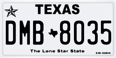 TX license plate DMB8035