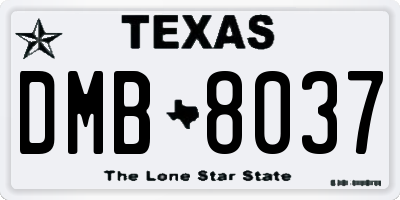 TX license plate DMB8037