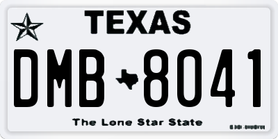 TX license plate DMB8041
