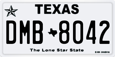 TX license plate DMB8042