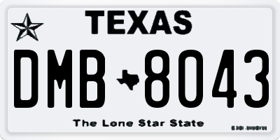 TX license plate DMB8043