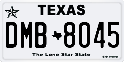 TX license plate DMB8045