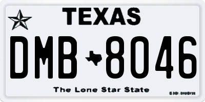 TX license plate DMB8046