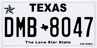 TX license plate DMB8047