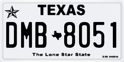 TX license plate DMB8051