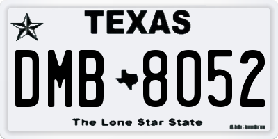TX license plate DMB8052