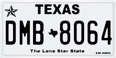 TX license plate DMB8064