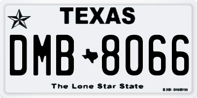 TX license plate DMB8066
