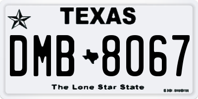 TX license plate DMB8067