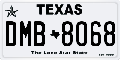 TX license plate DMB8068