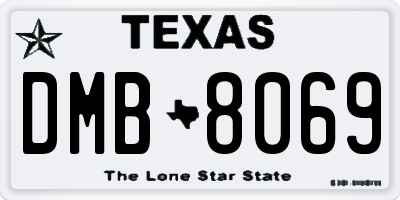 TX license plate DMB8069