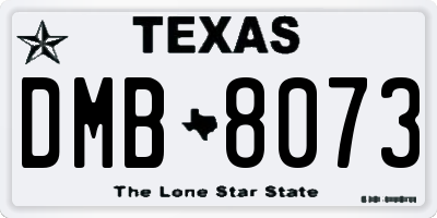 TX license plate DMB8073