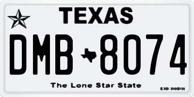 TX license plate DMB8074
