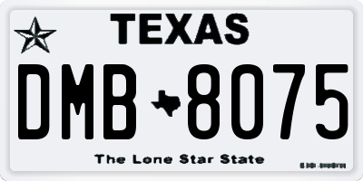 TX license plate DMB8075