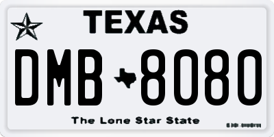 TX license plate DMB8080