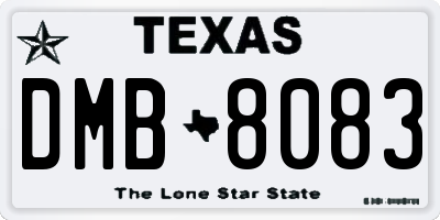 TX license plate DMB8083