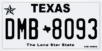 TX license plate DMB8093
