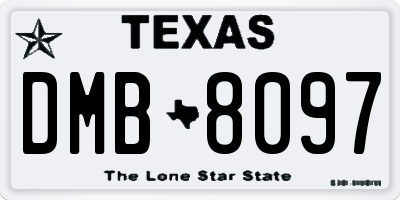 TX license plate DMB8097