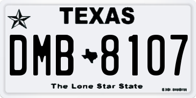 TX license plate DMB8107