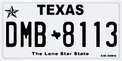 TX license plate DMB8113