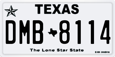TX license plate DMB8114