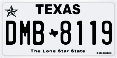 TX license plate DMB8119