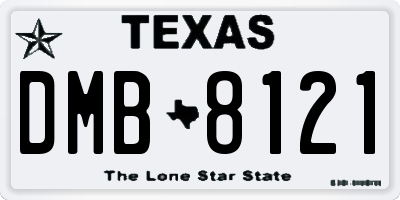 TX license plate DMB8121