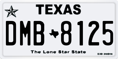 TX license plate DMB8125
