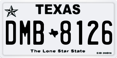 TX license plate DMB8126