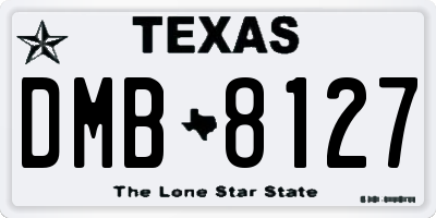 TX license plate DMB8127